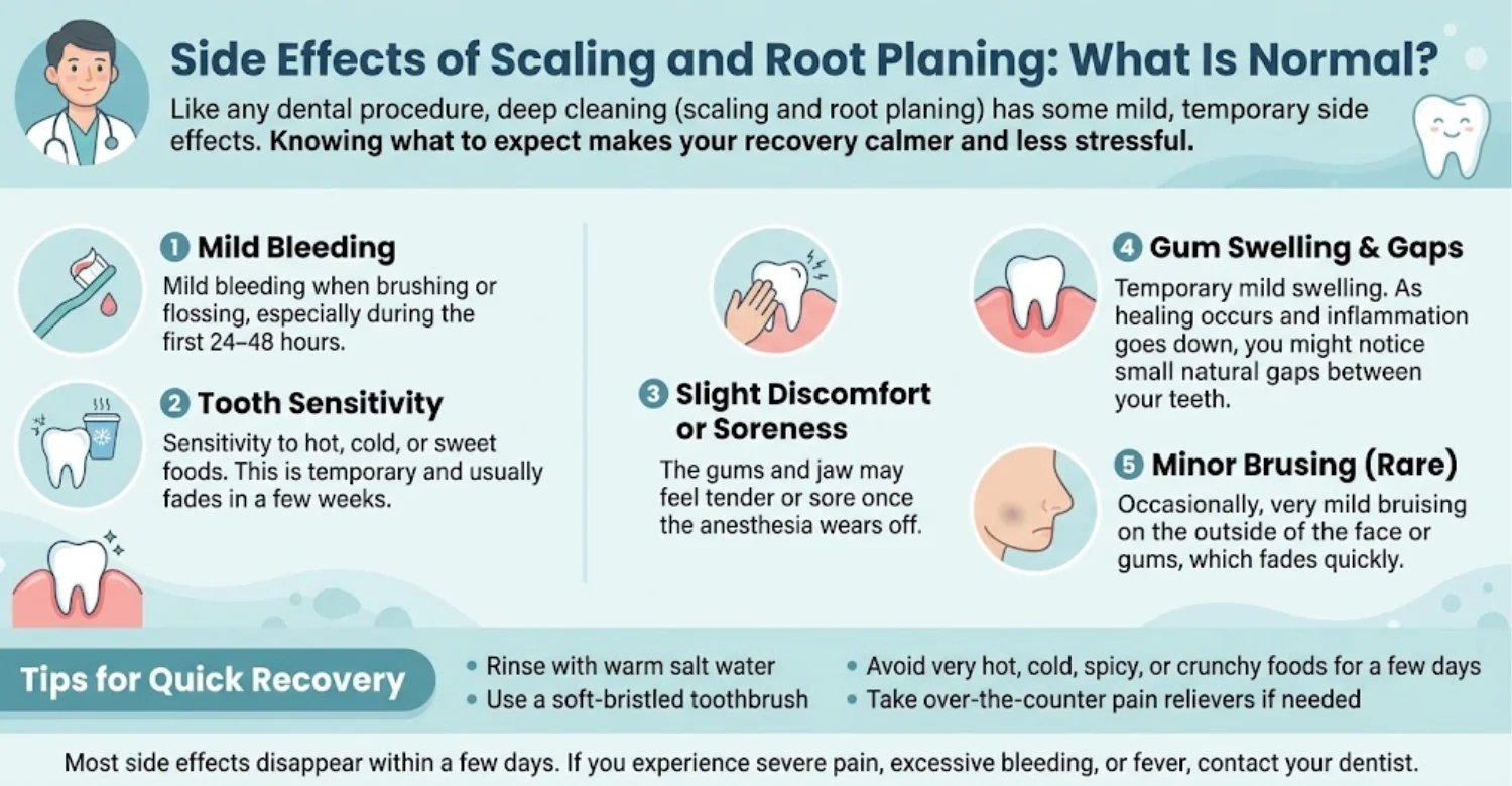 infographic healing after scaling and root planing